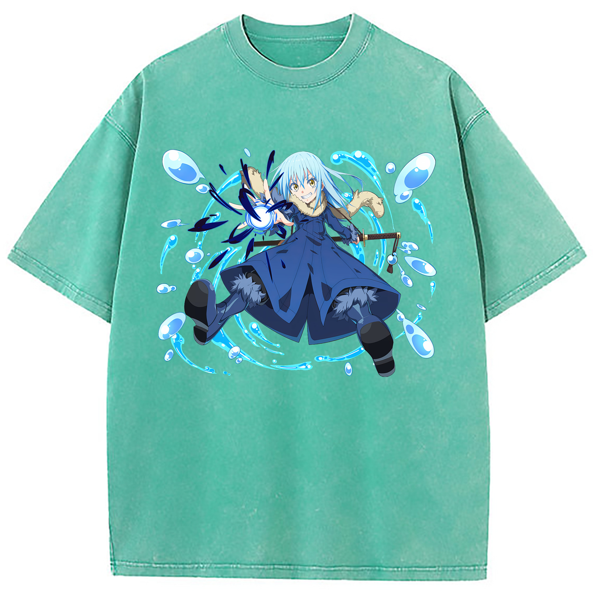 （画像用） 転スラ Regarding Reincarnated to Slime 綿100% ヴィンテージ風 半袖Tシャツ（フロントプリント）